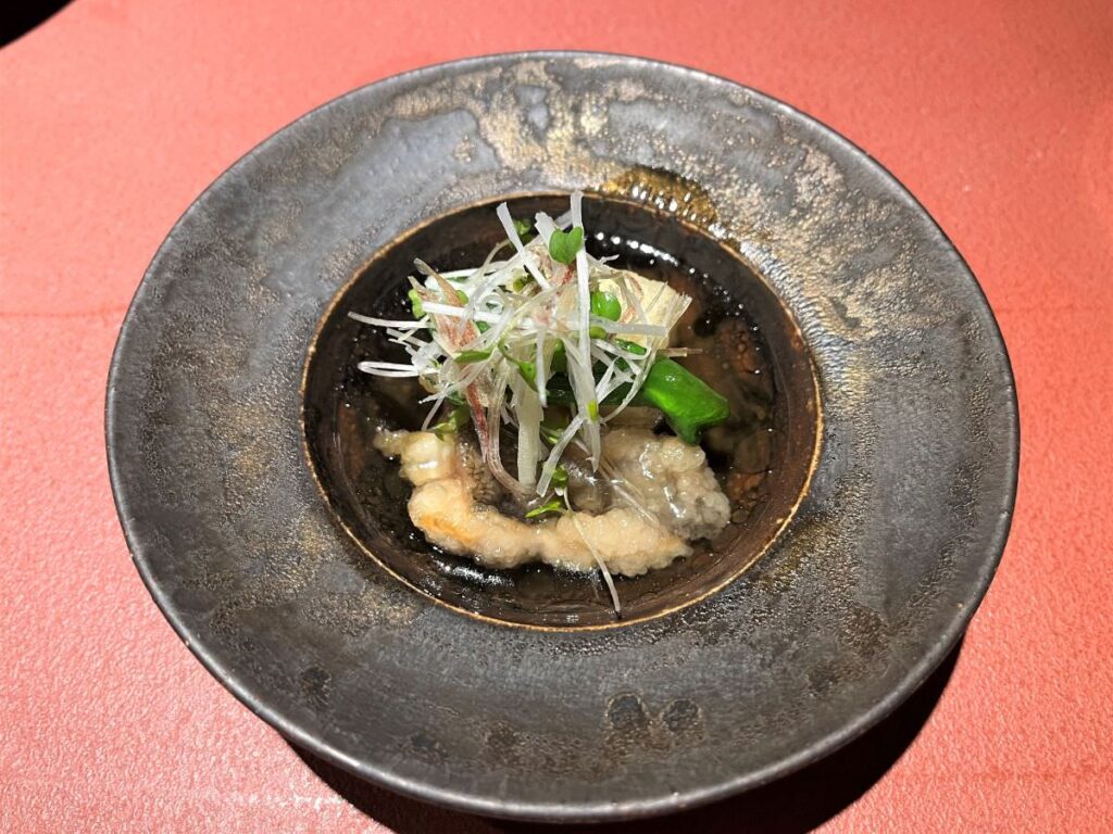 写真：福岡西中洲 食堂ぎんみ ランチの煮もの 揚げだし豆腐