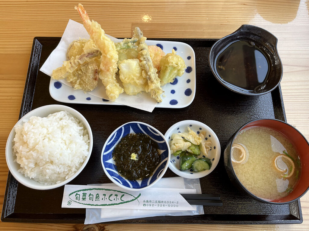 写真：福岡糸島 旬菜旬魚 ふくふく　天ぷら定食