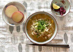 写真：サバ味噌缶のおじや