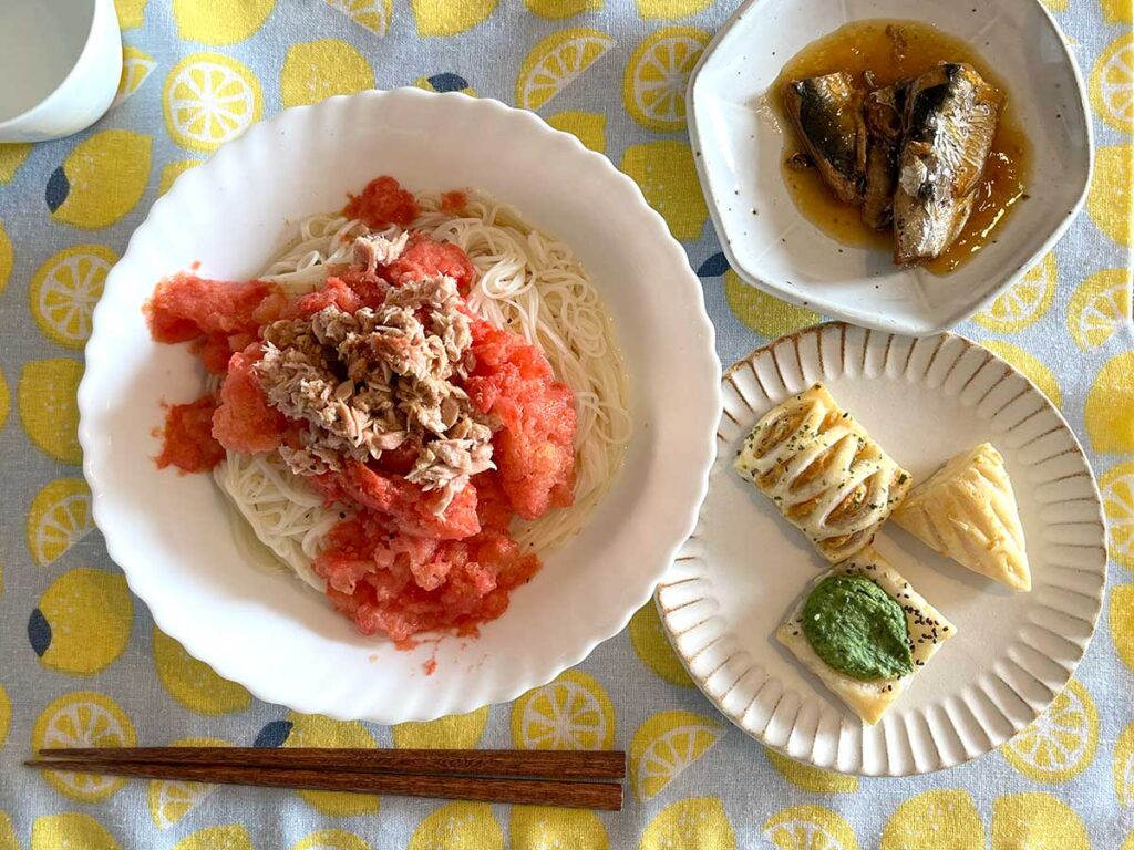 写真:冷凍トマトのそうめん