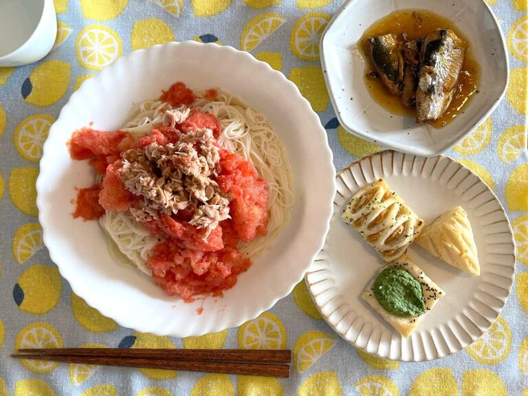 写真：冷凍トマトのそうめん