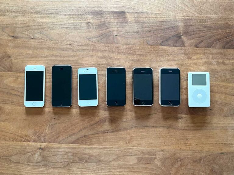 写真：初期iPhoneとiPod