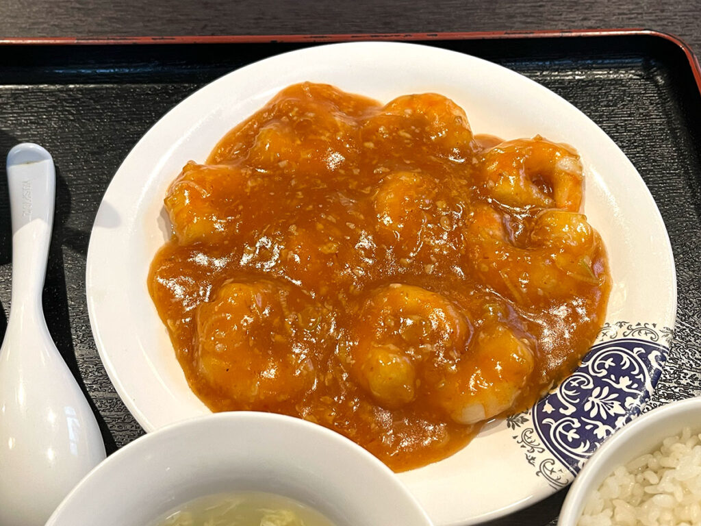 写真:中華料理 香香 エビチリ定食