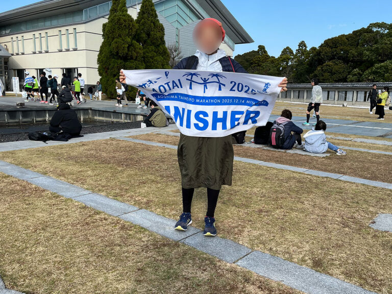 写真：青島太平洋マラソン　ゴール後